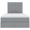 vidaXL Lit avec rangement et matelas Gris clair 120 x 190 cm tissu