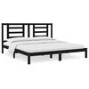 vidaXL Cadre de lit sans matelas noir 200x200 cm bois massif de pin