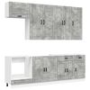 vidaXL Unit&eacute; de cuisine PORTO 8 pcs Gris b&eacute;ton Bois d'ing&eacute;nierie