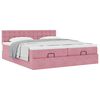 vidaXL Cadre de lit ottoman avec matelas rose 160x200 cm velours