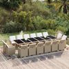 vidaXL Ensemble &agrave; manger de jardin coussins 17pcs R&eacute;sine tress&eacute;e Beige