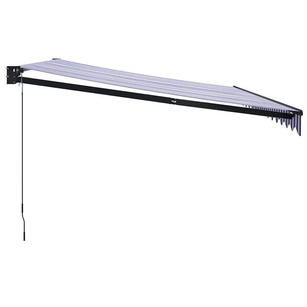 vidaXL Auvent r&eacute;tractable bleu et blanc 4x3 m tissu et aluminium