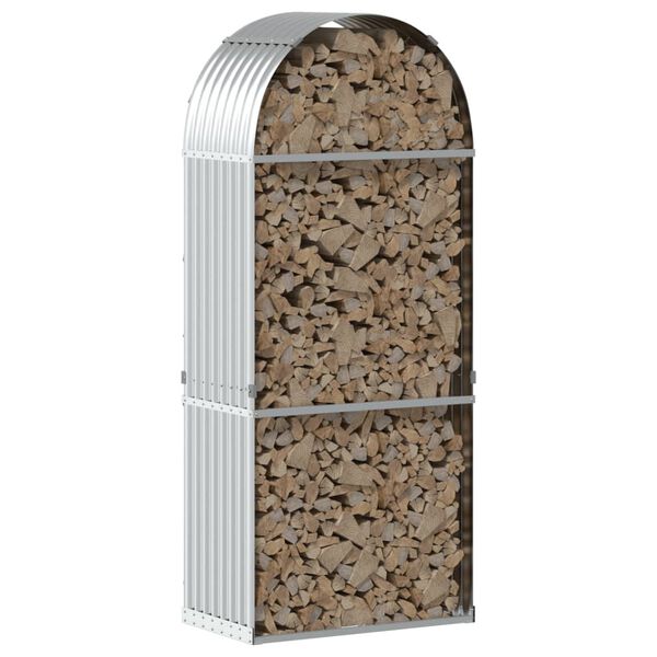 vidaXL Porte-b&ucirc;ches argent&eacute; 80x45x190 cm acier galvanis&eacute;