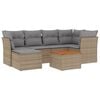 vidaXL Salon de jardin avec coussins 7 pcs beige r&eacute;sine tress&eacute;e
