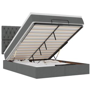 VidaXL Cadre de lit ottoman avec matelas gris fonc&eacute; 140x190 cm tissu