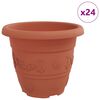 vidaXL Pot &agrave; fleurs rond 24 pc Rouge brique &Oslash; 22 x 18 cm Plastique