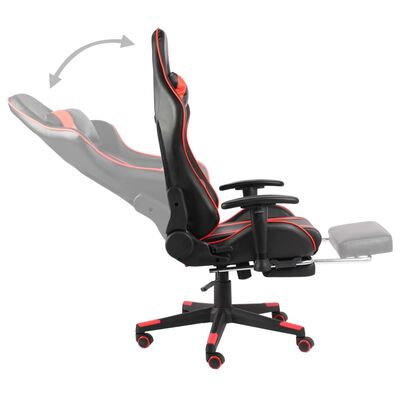 vidaXL Chaise de jeu pivotante avec repose-pied Rouge PVC