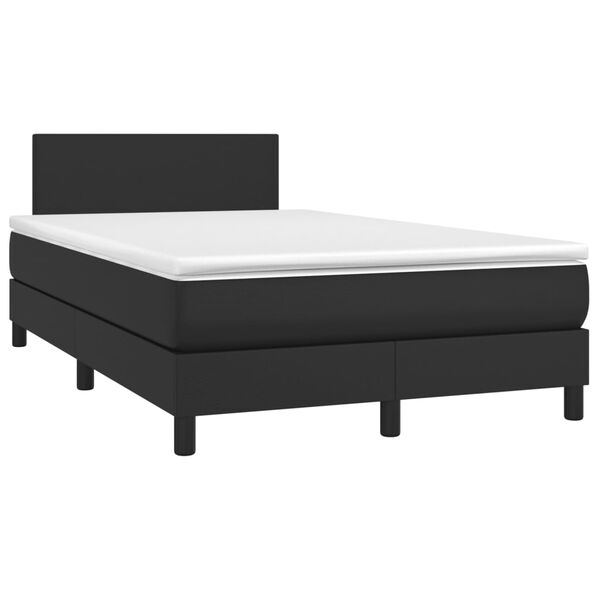 vidaXL Sommier &agrave; lattes de lit matelas Noir 120x200 cm Similicuir