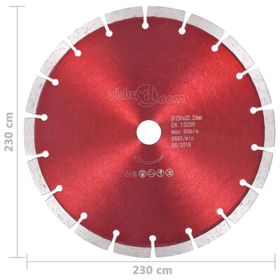 vidaXL Disque de coupe diamanté Acier 230 mm