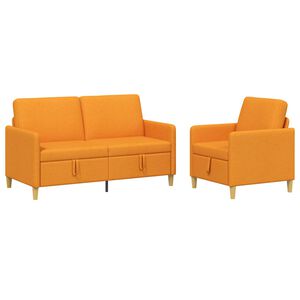 vidaXL Canap&eacute; avec rangement 2 pcs Jaune fonc&eacute; Polyester