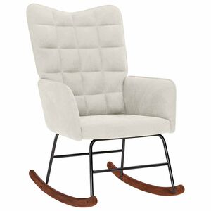 vidaXL Chaise &agrave; bascule Cr&egrave;me Velours
