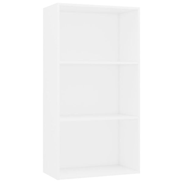 vidaXL Biblioth&egrave;que &agrave; 3 niveaux blanc 60x30x114 cm bois d&rsquo;ing&eacute;nierie