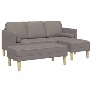 vidaXL Ensemble de Canap&eacute;s 2 pc Taupe Polyester