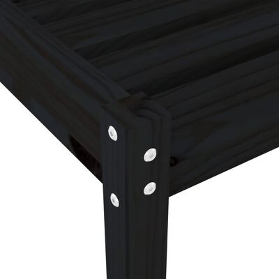 vidaXL Chaises longues lot de 2 noir 199,5x60x74 cm bois massif de pin