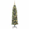vidaXL Arbre de No&euml;l artificiel slim avec 150 LED Vert et blanc 150 cm