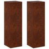 vidaXL Support de Plante 2 pcs Rouill&eacute; 30 x 30 x 100 cm Acier patin&eacute;