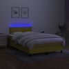 vidaXL Sommier &agrave; lattes de lit avec matelas LED Vert 120x200 cm Tissu