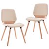 vidaXL Chaises &agrave; manger lot de 2 cr&egrave;me similicuir