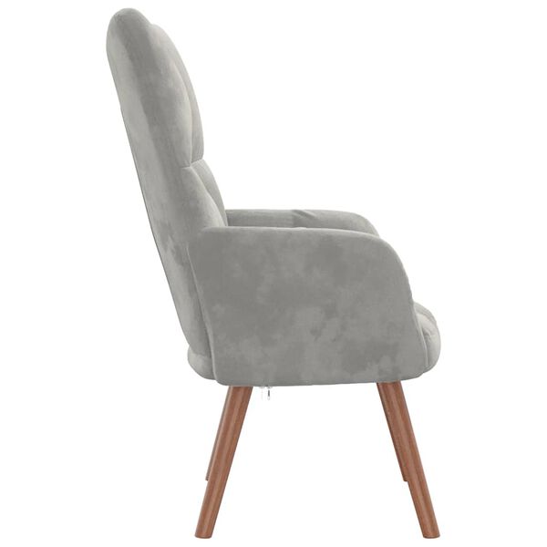 vidaXL Chaise de relaxation Gris clair Velours