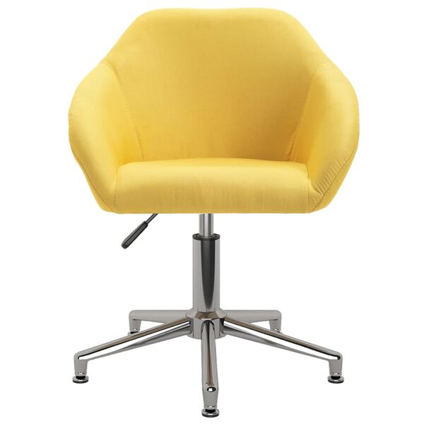 vidaXL Chaise pivotante de salle &agrave; manger Jaune Tissu