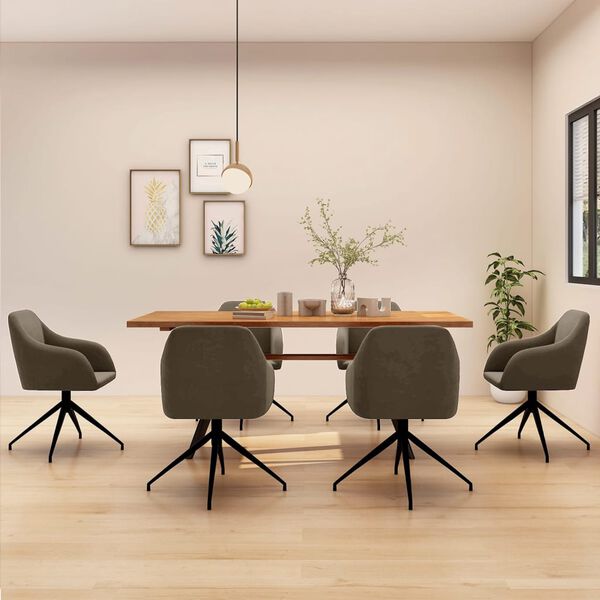 vidaXL Chaises &agrave; manger lot de 6 gris fonc&eacute; velours