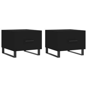 vidaXL Tables basses 2 pcs noir 50x50x40 cm bois d'ing&eacute;nierie