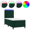 vidaXL Sommier &agrave; lattes de lit avec matelas et LED Vert fonc&eacute; 80x200cm