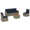 vidaXL Ensemble de canap&eacute; de jardin 6 pcs avec coussins gris r&eacute;sine tress&eacute;e