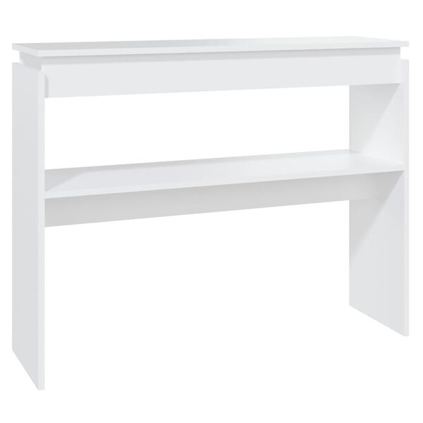 vidaXL Table console blanc 102x30x80 cm bois d'ing&eacute;nierie