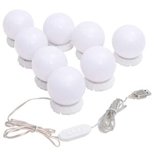 vidaXL Lampe de miroir avec 8 ampoules LED Blanc chaud et blanc froid