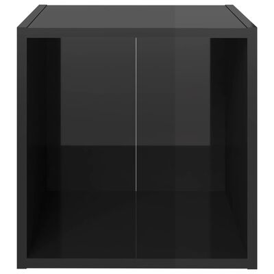 vidaXL Meubles TV 4 pcs noir brillant 37x35x37 cm bois d’ingénierie