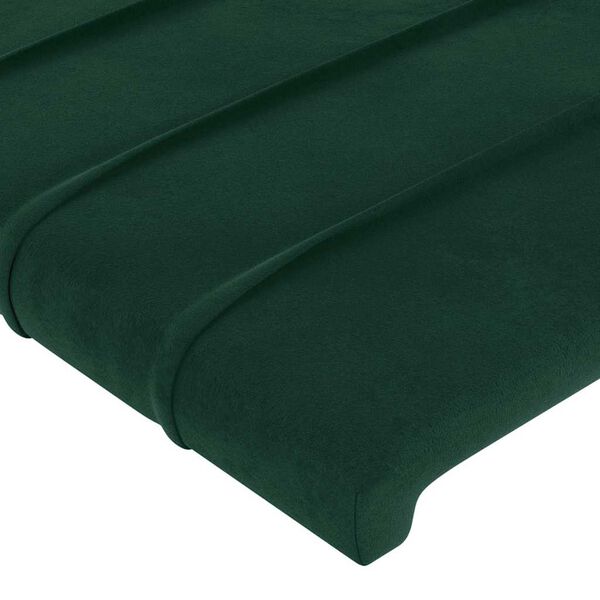 vidaXL T&ecirc;te de lit Vert fonc&eacute; 144 x 5 x 118/128 cm Velours