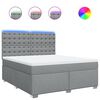 vidaXL Sommier &agrave; lattes de lit avec matelas Gris clair 180x200cm Tissu