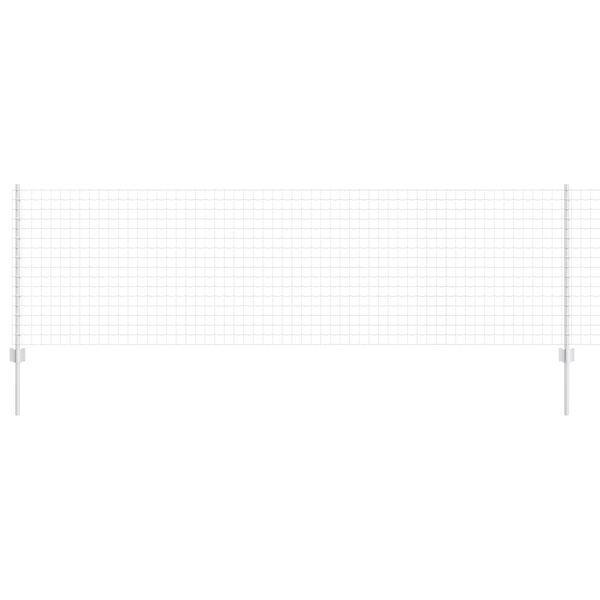 vidaXL Cl&ocirc;ture avec poteau Argent&eacute; 0,8 x 25 m Acier