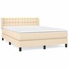 vidaXL Sommier &agrave; lattes de lit avec matelas Cr&egrave;me 140x200 cm Tissu
