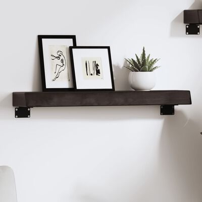 vidaXL Étagère murale marron foncé 60x10x6 cm bois chêne massif traité