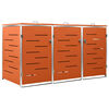 vidaXL Abri pour trois poubelles 207x77,5x115 cm Inox