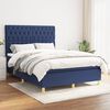 vidaXL Sommier &agrave; lattes de lit avec matelas Bleu 140x190 cm Tissu