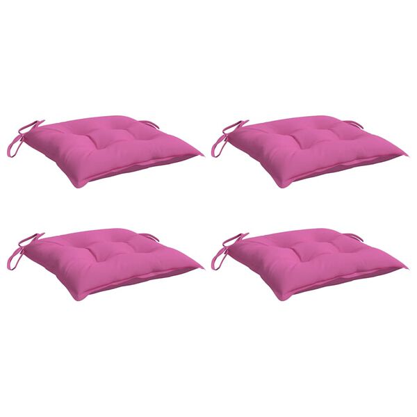 vidaXL Coussins de chaise lot de 4 rose 40x40x7 cm tissu