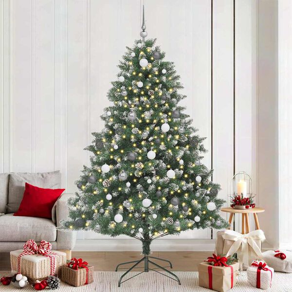 vidaXL Sapin de No&euml;l artificiel Vert 210 cm PVC, plastique et acier