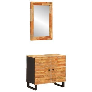 vidaXL Ensembles de salle de bain 2 pcs Naturel Bois de mangue massif