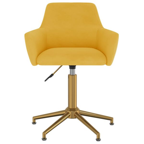 vidaXL Chaises pivotantes &agrave; manger lot de 2 Jaune Velours