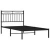 vidaXL Cadre de lit métal sans matelas avec tête de lit noir 100x190cm