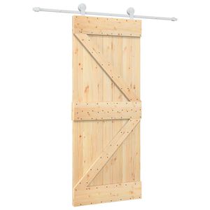 vidaXL Porte coulissante 85 x 210 cm Bois de pin massif (non trait&eacute;)