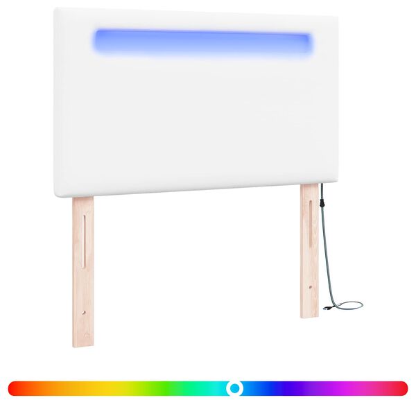 vidaXL T&ecirc;te de lit LED Blanc 100 cm Cuir synth&eacute;tique