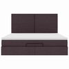 VidaXL Cadre de lit ottoman avec matelas marron fonc&eacute; 200x200 cm tissu