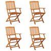 vidaXL Chaises pliantes 4 pi&egrave;ces en bois d'eucalyptus massif