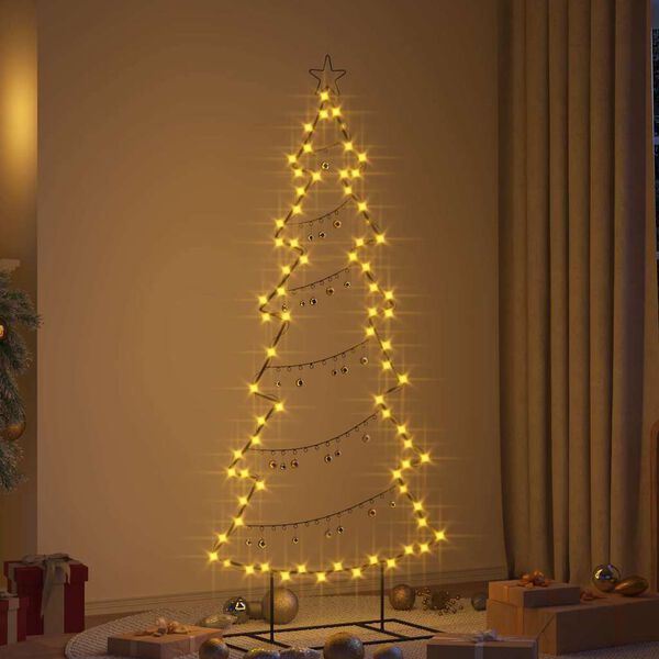 vidaXL Arbre de Noël en métal avec support Noir 180 cm Acier