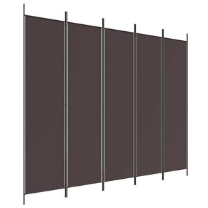 vidaXL Cloison de s&eacute;paration 5 panneaux Marron 250x200 cm Tissu