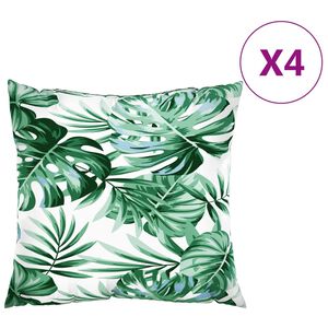vidaXL Coussins de canap&eacute; lot de 4 motif de feuilles 40x40 cm tissu